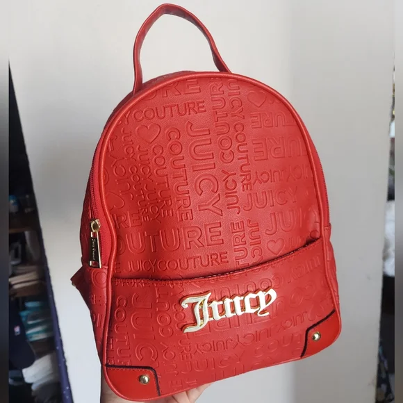 Juicy Couture | Bags | Juicy Couture Red Monogram Backpack  display picture 1